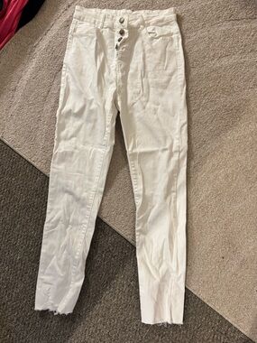 SHEIN White Denim High-Rise Jeans